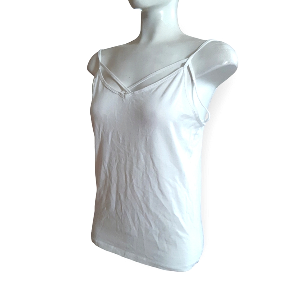 Aeropostale vneck strappy white cotton cami Size XL